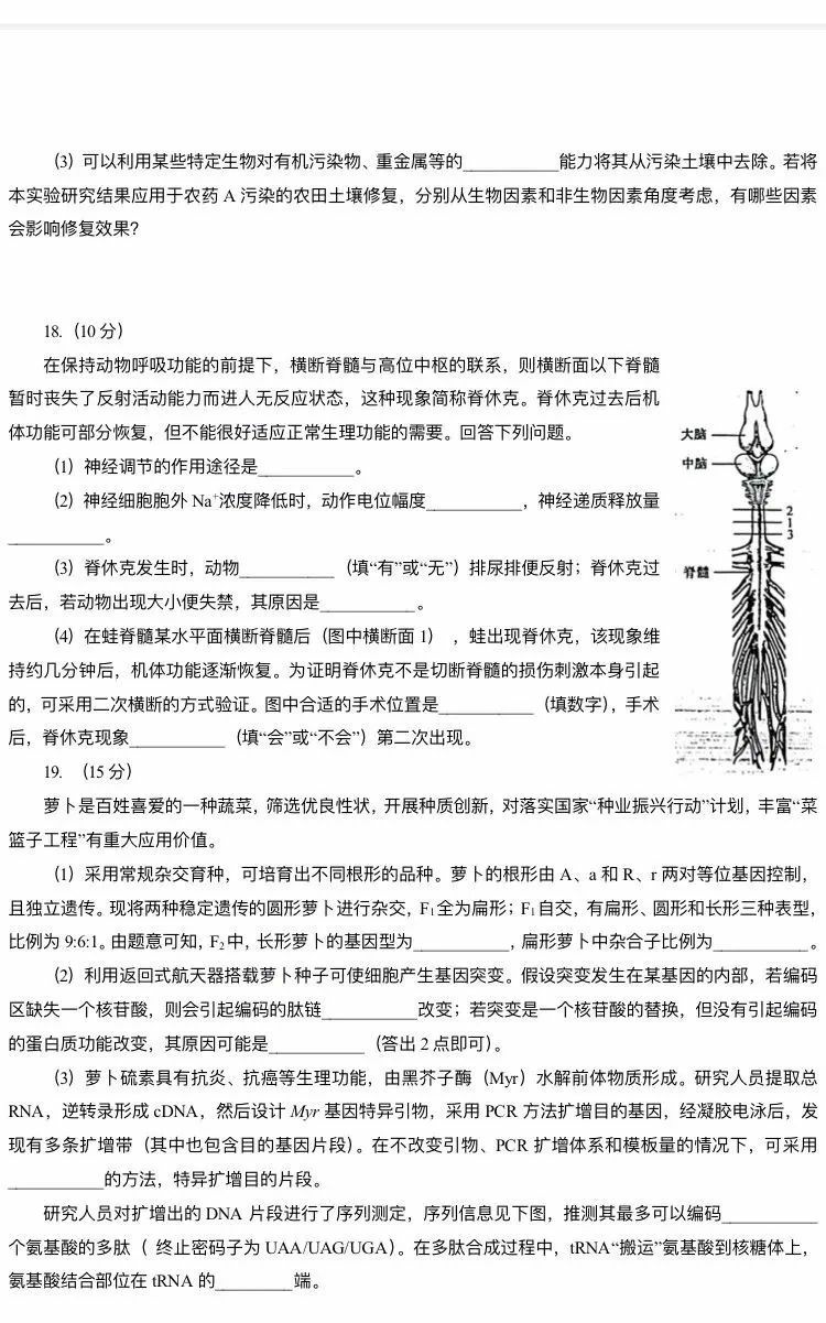 2024年新高考九省联考生物试题（安徽）