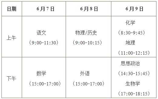 广西2024年普通高校招生考试安排