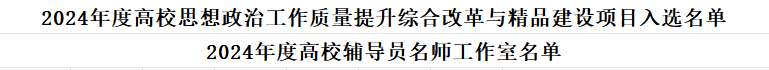 广东技术师范大学项目入选2024年度全国高校辅导员名师工作室