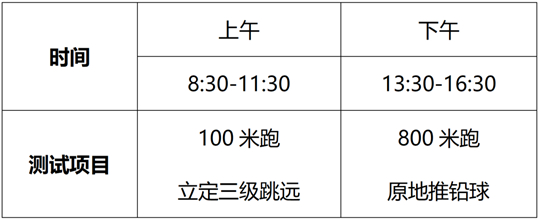 吉林省2026年普通高等学校体育类专业测试考生须知