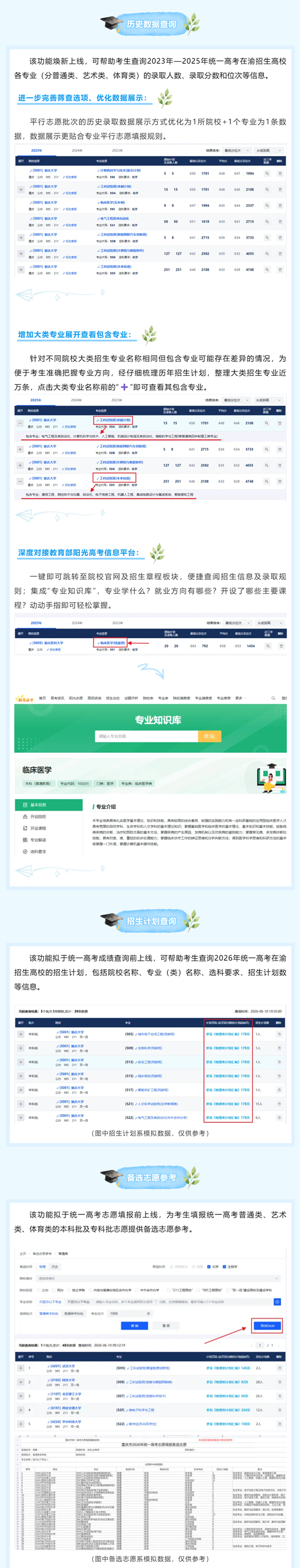 科学填报志愿，圆梦理想大学！2026年重庆市统一高考志愿填报辅助系统焕新上线
